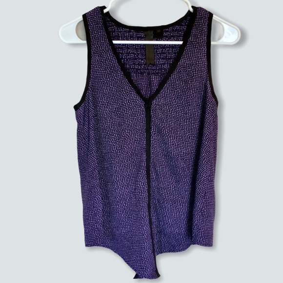 PETTICOAT ALLEY Purple Black Front Tie Sleeveless Lightweight Tank Size Small - Picture 7 of 7